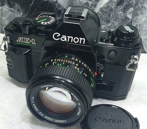 【整備済収集品】 Canon AE-1 Program 美品＋NEW FD 50mm f1.4 大口径単焦点セット 各動作良好 露出計メーターOK 持病シャッター鳴きなし