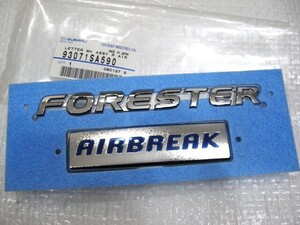 ★希少 フォレスター AIRBREAK SG5? SG9? スバル FORESTER 93071SA590 SUBARU 新品 ロゴ リア エンブレム 2点 旧車