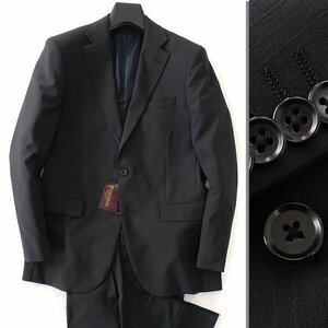新品 ビジネスエキスパート ウールライク ストレッチ ストライプ スーツ A8(XXL) 黒 【J44513】 BUSINESS EXPERT 春夏 メンズ サマー