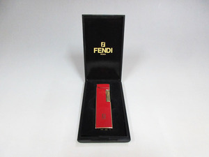 ☆B91 美品・火花確認済 【FENDI】 フェンディ ガスライター ROMA 箱付 喫煙具 喫煙グッツ ライター 煙草 アンティーク ヴィンテージ