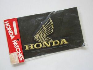 正規品 HONDA ホンダ バイク オートバイ ウィングマーク 金 黒 ロゴ ワッペン プレート/当時物 自動車 整備 作業着 レーシング F1 33