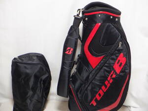  BRIDGESTONE TOUr-B 9.0型軽量アスリートスポーツ★中古★(BKｘRED)ゴルフ キャディバック