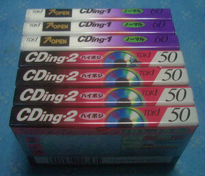 TDK CDing―1 60ノーマル3巻&CDing―2 ハイポジ4巻　カセットテープ