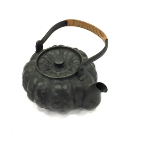 1円 皆川堂 銅製 かぼちゃ 南瓜形急須 水注 持ち手含む高さ12.5cm 茶道具