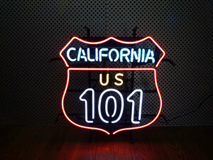 ★アメリカンを演出する最強のネオンサイン！看板 店舗用 カリフォルニア 101 アメリカン ロードサイン ネオン管 ネオン看板 bar カフェ