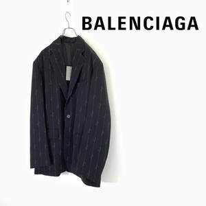 2020AW BALENCIAGA バレンシアガ コットン×ポリエステル シグネチャー ロゴ テーラード ジャケット size 46 629328 0304919