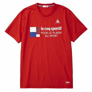 【新品タグ付き】le coq sportif ルコックスポルティフ★吸汗速乾 半袖Ｔシャツ★QMMPJA08★4,290円の品【Mサイズ】レッド