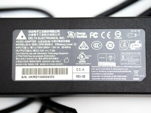 動作確認済 QNAP 純正 AC アダプター DSP-90AB 4ベイ NAS用 12V 7.5A 90W センタープラス DELTA 電源