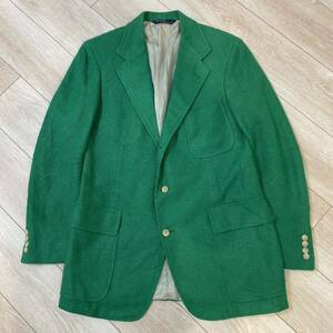 希少 Polo by Ralph Lauren ツイード ジャケット Lサイズ 緑 テーラードジャケット 紳士 古着 グリーン 1スタ ポロラルフローレン