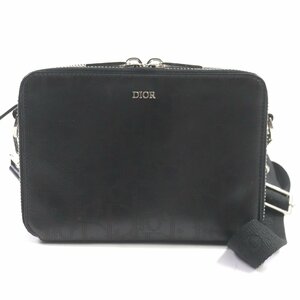 極美 DIOR ディオール オム 定価286000円 2ESBC119VPD-H03E オブリーク ギャラクシー レザー ロゴ金具 メッセンジャー/ショルダー メンズ