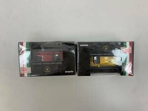 240424E 京商 Kyosho 1/64 ランボルギーニ Lamborghini ２個セット おまとめ ミニカー おもちゃ 玩具 くじ F賞 G賞 イエロー レッド 車 