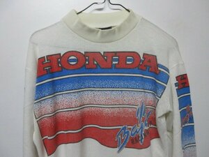 80s vintage Tシャツ M 長袖　HONDA　ホンダ　モーターサイクル　ビンテージ　アメリカ古着　Msy3139