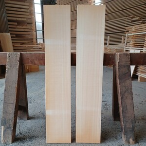 A-1345　 国産ひのき 　片耳付板【柾目】 　2枚セット　テーブル 　まな板　 看板 　一枚板　 桧　 檜　無垢材　 DIY