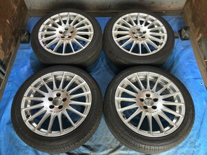 激安即決！タイヤ＋ホイール！OZ RACING 17-7J 5H/100 ET38 + 215/45R17 中古4本 86/BRZ/ウィッシュ/プリウス/レガシィ等に！HM000900