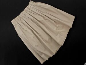 MICHEL KLEIN ミッシェルクラン ギャザー Aライン 台形 スカート size36/ベージュ ■■ ☆ ebc0 レディース