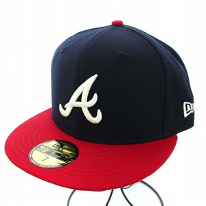 ニューエラ 59FIFTY MLBオンフィールド アトランタ・ブレーブス ホーム ベースボールキャップ 野球帽 帽子 7 55.8cm 紺 ネイビー メンズ