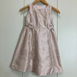 254 Tartine et Chocolat タルティーヌ エ ショコラ　フォーマルドレス キッズ120 リボン 花柄刺繍 チャーム 日本製 パーティー 30816AA