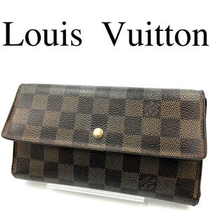 Louis Vuitton ルイヴィトン 長財布 PVC ダミエ ブラウン系