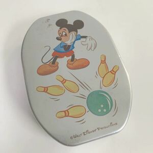 アルミ 弁当箱 テイネン ディズニー ミッキーマウス ボウリング 蓋付き ボックス 箱 ケース 収納 ビンテージ レトロ 古道具 当時物 