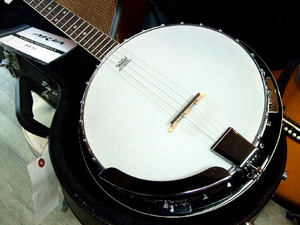 ARIA SB-10　5弦バンジョー ハードケース付き　マイク搭載アンプに繋げる　エレキバンジョー　Banjo