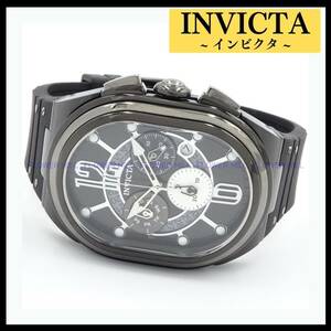 【新品・送料無料】インビクタ INVICTA 腕時計 メンズ クォーツ スイスムーブメント ブラック・ガンメタル LUPAH 45591 シリコンバンド