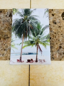 【P4】砂浜・海岸・ヤシの木・ハワイ　海・布ポスター・人気・ボード・壁掛け・装飾