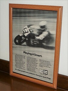 1972年 USA 洋書雑誌広告 額装品 Champion Spark Plug チャンピオン / 検索用 Kawasaki カワサキ H2R PAUL-SMART Ontario (A4サイズ)