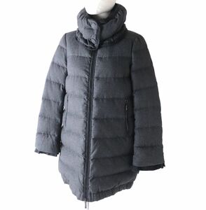 美品★国内正規品 MONCLER モンクレール MADINE マディーン ベルスリーブ ZIP UP ウールダウンコート レディース ダークグレー 0