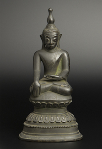 明 銅雕释迦牟尼佛坐像　仏像 中国 古美術