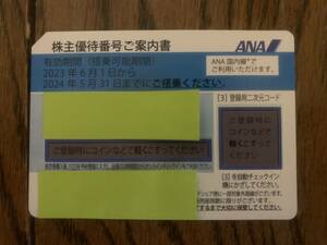 ANA株主優待割引券 1枚　有効期限：2024年5月31日