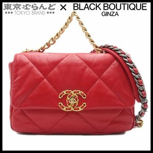 101713611 シャネル CHANEL シャネル 19 赤 ゴールド・シルバー金具 ラムスキン sway ショルダーバッグ ハンドバッグ レディース 29番台