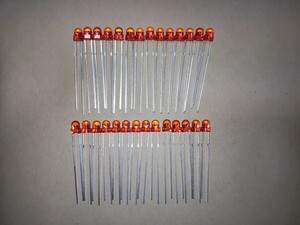 (5/7) Φ3.1mm 赤色 広角 LED 28本セット STANLEY KR3321X-508 未使用品