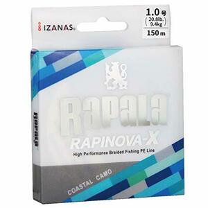 Rapala(ラパラ) PEライン ラピノヴァX カモパターン 150ｍ 1.0号 20.8lb 4本編み コスタルカモ RLX150M10CC