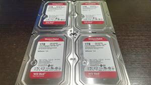 【動作品/4個セット】WD Red WD10EFRX [1TB/1000GB SATA] 3.5インチ/HDD/ハードディスク