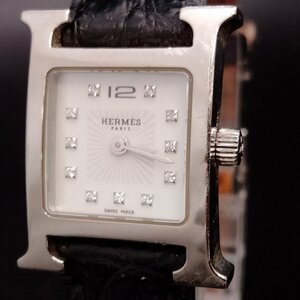 エルメス Hermes 腕時計 動作品 HH1.110（Hウォッチ　11P　ダイヤ） レディース 1317615