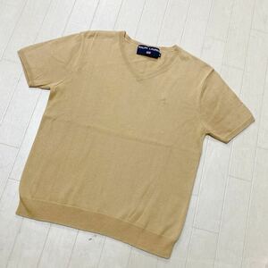 3630☆ Ralph Laurenトップス 半袖セーター Vネックセーター カジュアル レディース M ベージュ