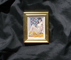 黒田頼綱「裸婦」ミニアチュール油彩,蒐集のきりがない魔性の魅力,在庫僅か,最高傑作,KR106