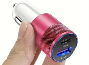 USB C 車載充電アダプター [ミニ&メタル] 3.1A/15W シガーライター USB 充電器 急速充電 [PD QC 3.0] USBC 自動車電話充電器