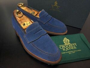 美品 クロケット&ジョーンズ 7E CROCKETT&JONES「BOSTON」ダイナイトソール コインローファー 箱付 8569