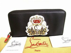 【展示保管品】　クリスチャン ルブタン Christian Louboutin パネトーネ クラウンロゴ ラウンドファスナー 長財布 メンズ レディース