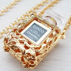 シャネル CHANEL COCO 香水 ミニボトル ネックレス ゴールド ヴィンテージ レア 美品 香水瓶 ケース パフューム