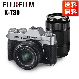 富士フイルム FUJIFILM X-T30 15-45mm 50-230mm ダブルズームレンズキット シルバー ミラーレス一眼 カメラ 中古