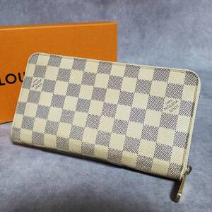 【良好　クリーニング済】 LOUIS VUITTON　ルイヴィトン　ダミエ　アズール　ジッピー　オーガナイザー　ラウンドファスナー長財布　N60012