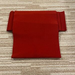 アンティーク正絹名古屋帯・赤の無地・呉服・着物・着付け・和装・和服・七緒・リメイク