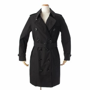 【バーバリー】Burberry　ケンジントン ベルト付き コットン トレンチコート 8045783 ブラック 4 【中古】【正規品保証】180216