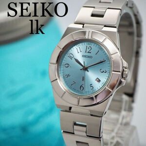 343【美品】SEIKO セイコー腕時計　レディース腕時計　スカイブルー　ルキア