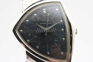ハミルトン ベンチュラ 三角形 黒文字盤 6251A クォーツ レディース 腕時計 HAMILTON
