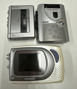SONY カセットテープレコーダー ANDO カセットレコーダー ラジオ CASIO SY-20 防滴液晶テレビ ジャンク品 ソニー アンドー カシオ （J）