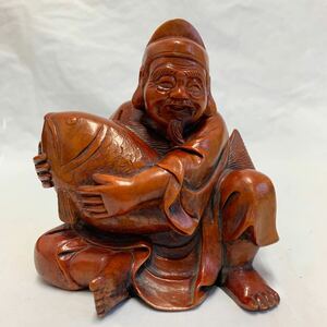 恵比寿様　　七福神 木彫り 古恵比寿　仏教美術 蔵出し品