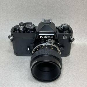 W3-1）Nikon FE　ニコン　フィルムカメラ　一眼レフカメラ　レンズ　Micro-NIKKOR　55㎜　1:2.8　（172） 